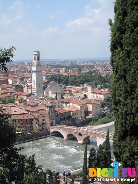 SX19062 View of ponte Pietro and church from Castel San Pietro